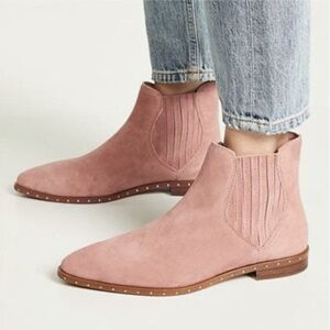 Rebecca Minkoff Madysin Suede Point Ankle Boots Dusty Pink Size 7.5 NEW‎